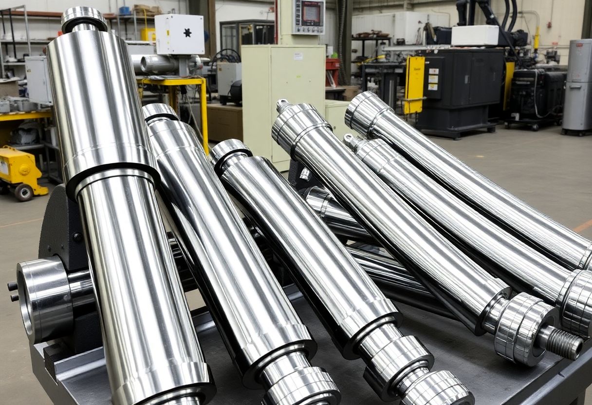 Hard chrome plated hydraulic cylinders